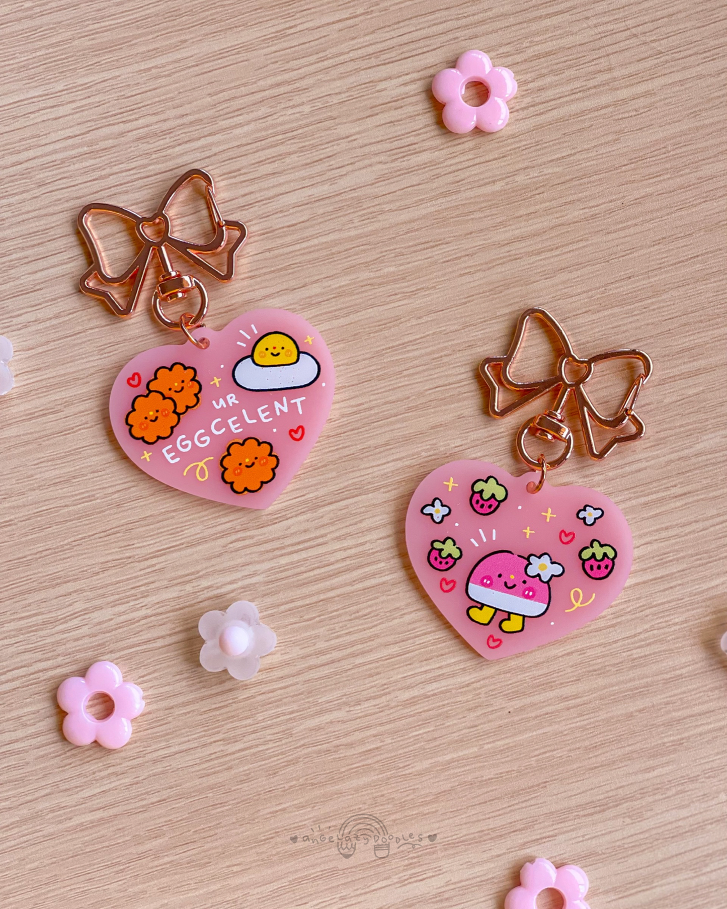 Pink Acrylic Keychains !