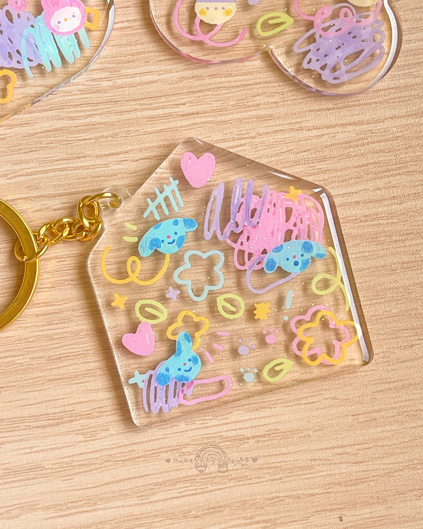 Glitter Epoxy Keychains: Doodles Collection