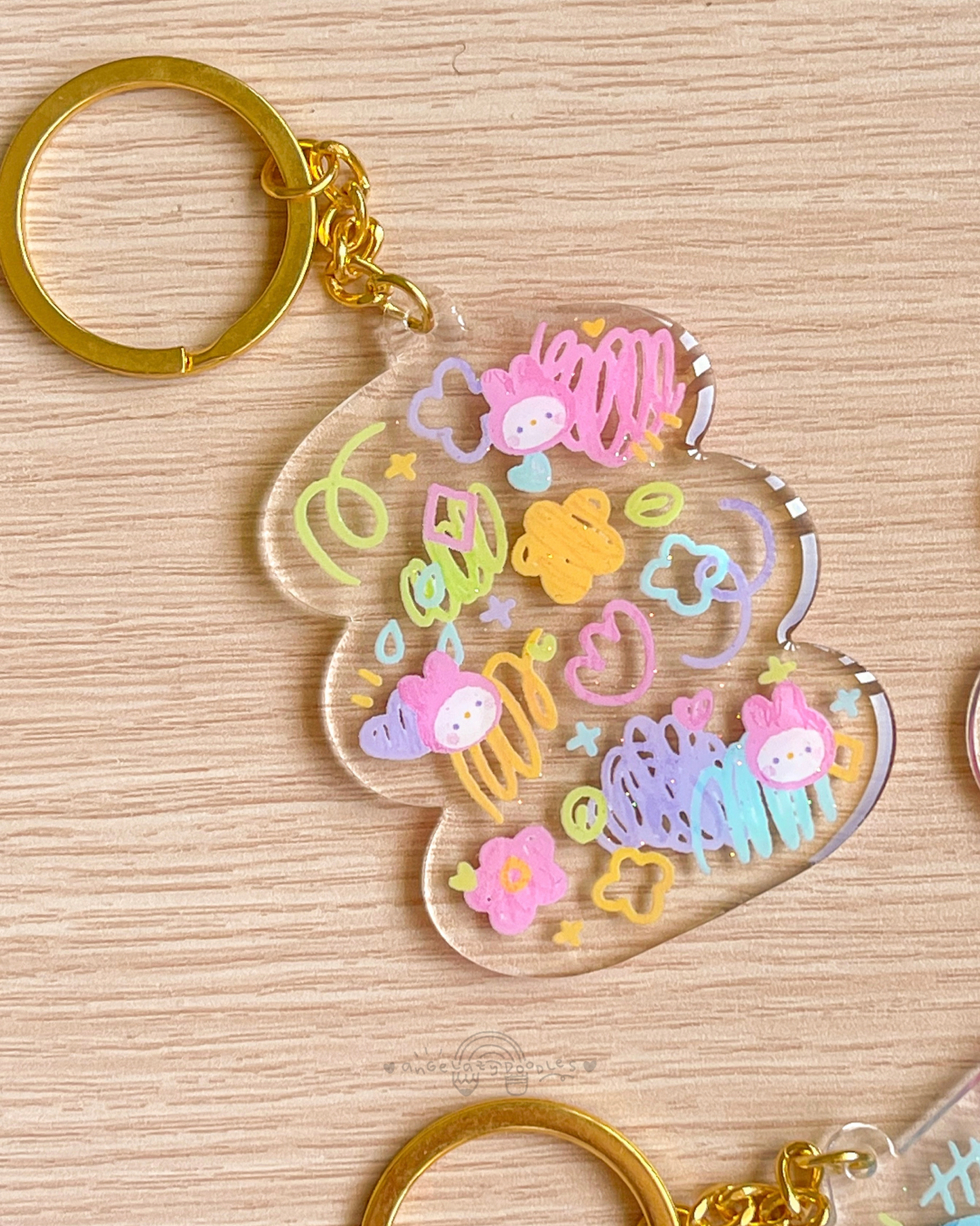 Glitter Epoxy Keychains: Doodles Collection