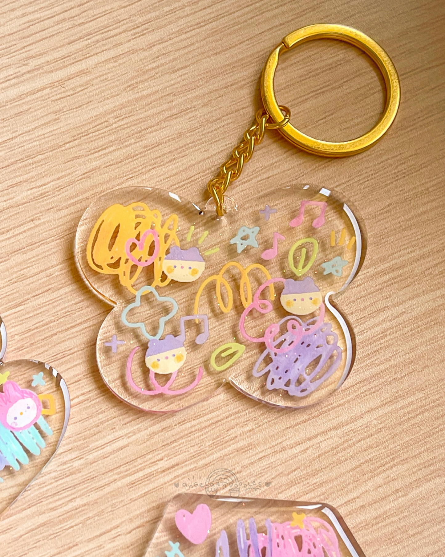 Glitter Epoxy Keychains: Doodles Collection